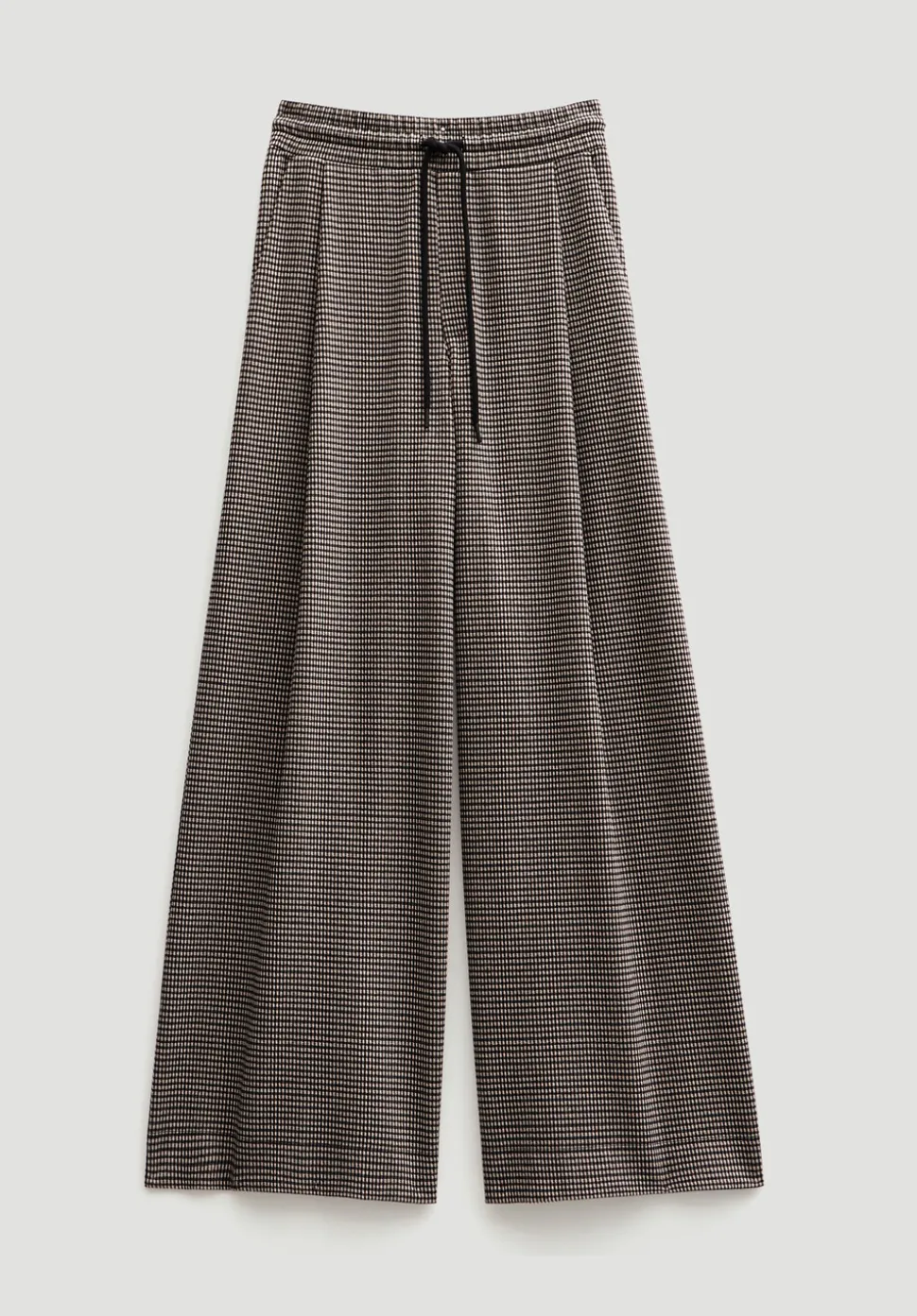 Check Wide Leg Jersey Trousers