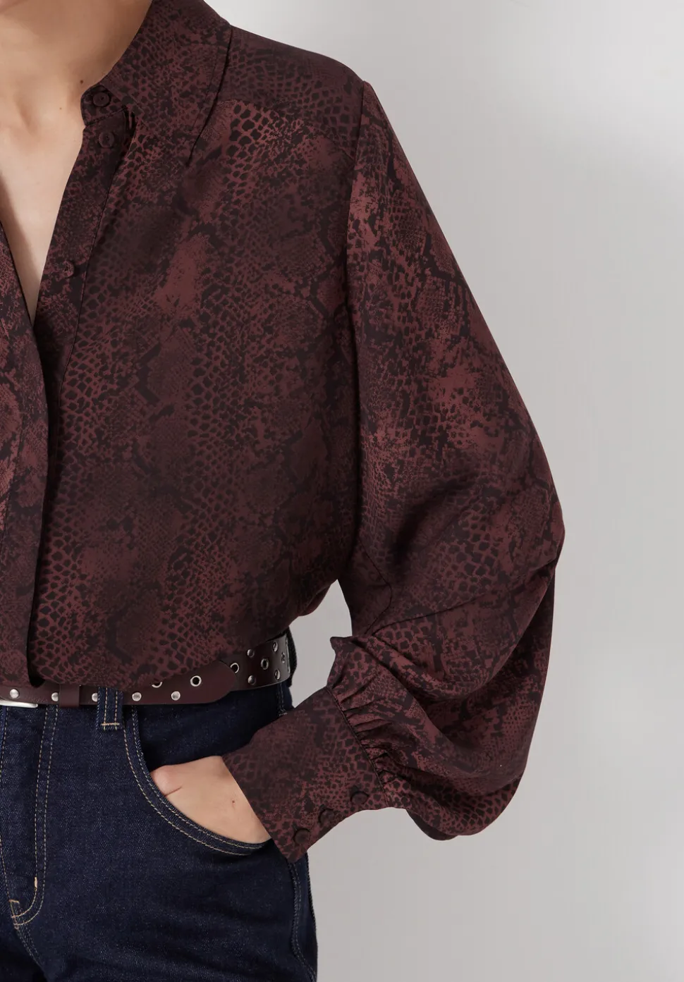 Chiffon Printed Long Sleeve Shirt