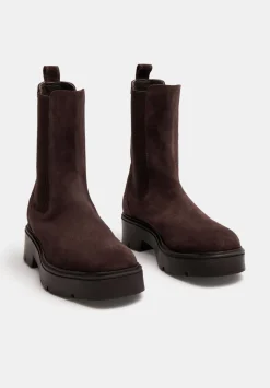 Chunky Suede Chelsea Boots