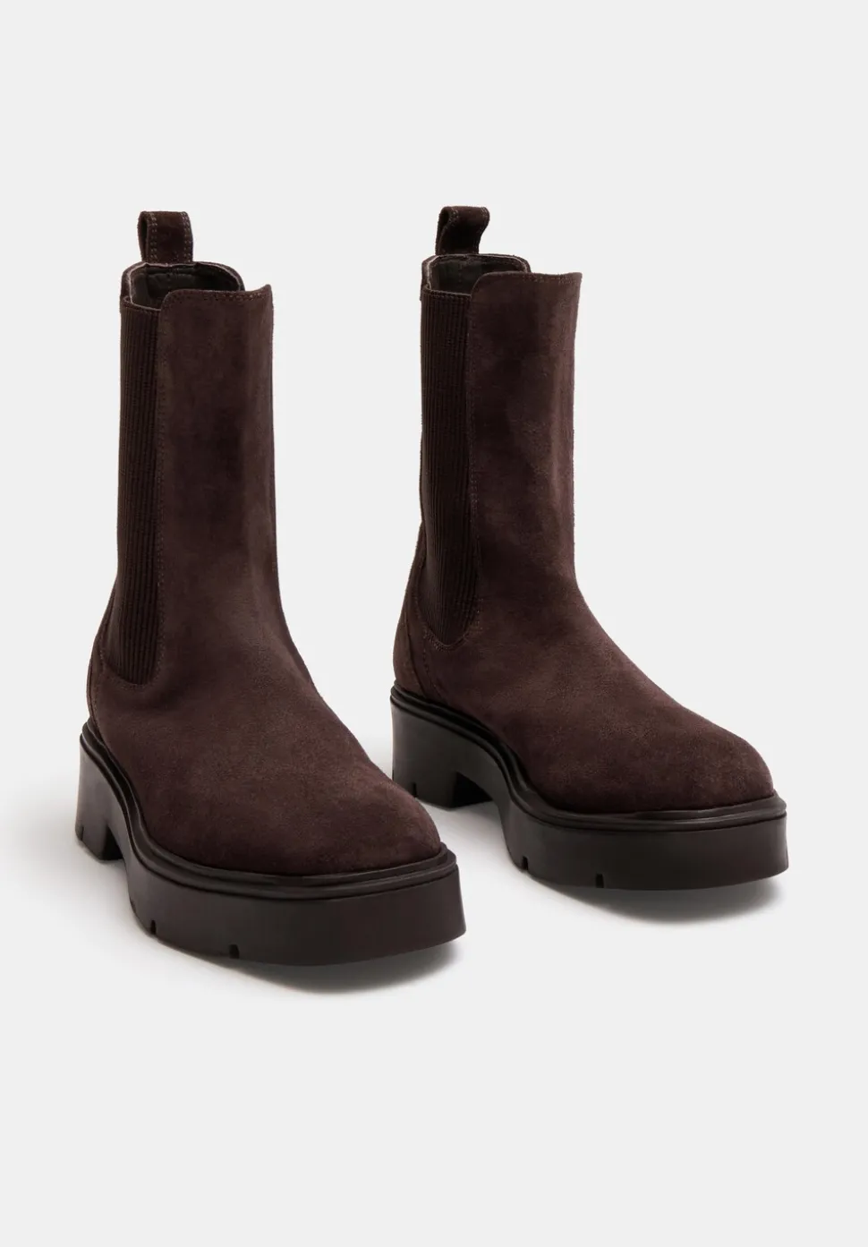 Chunky Suede Chelsea Boots