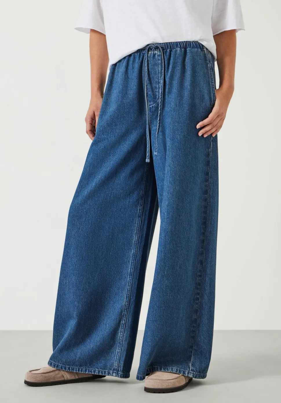 Clio Wide Leg Tie Waist Jeans