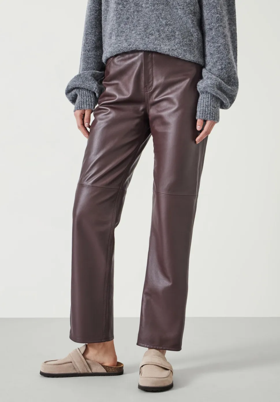 Colette Leather Straight Leg Trouser