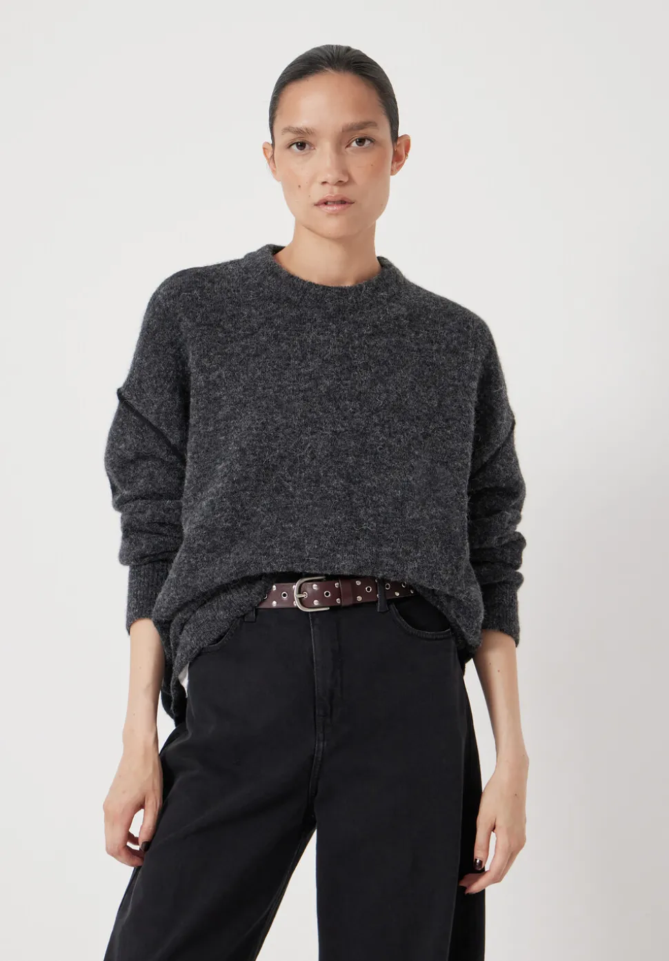 Colour Block Wool Blend Crew Jumper