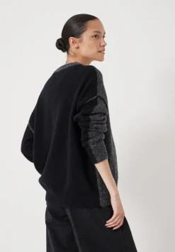 Colour Block Wool Blend Crew Jumper