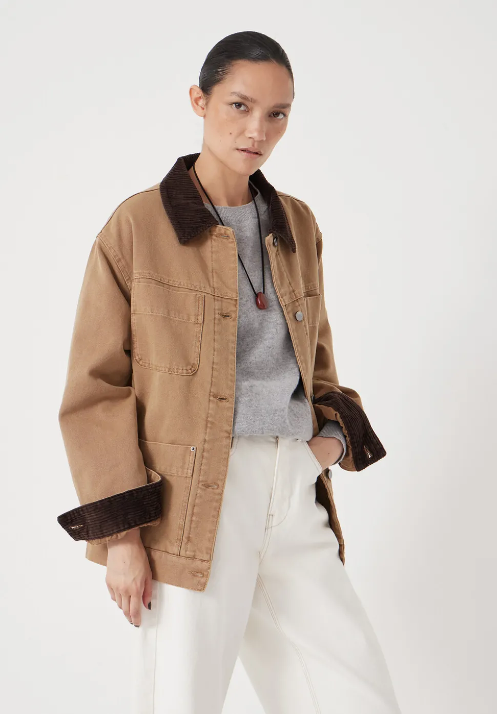 Cord Collar Barn Jacket