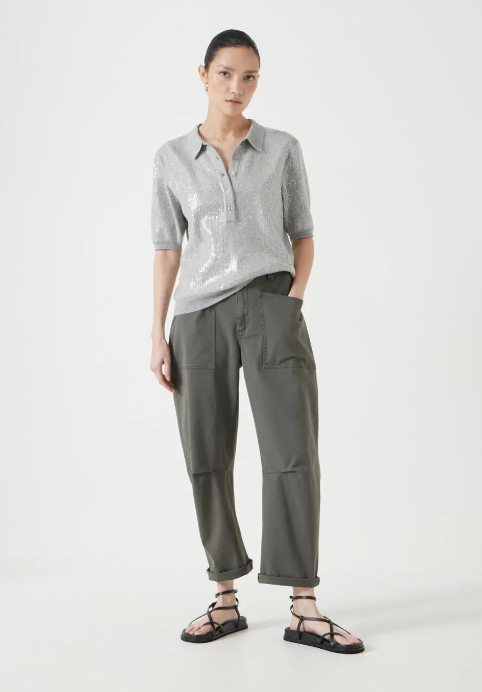 Cordi Barrel Leg Cotton Trousers