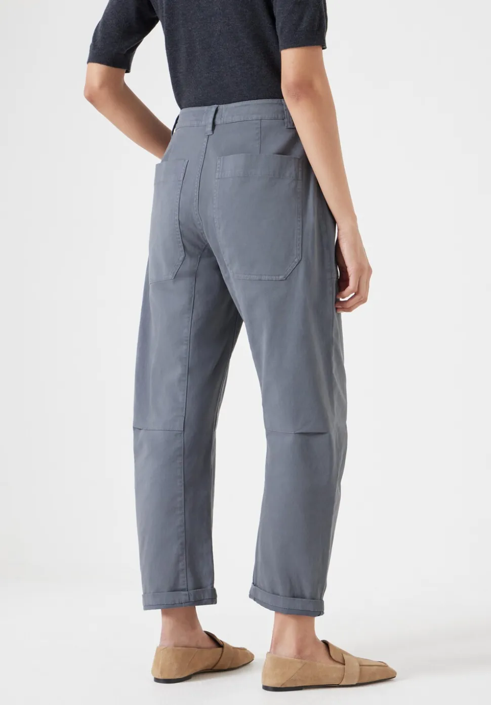 Cordi Barrel Leg Cotton Trousers