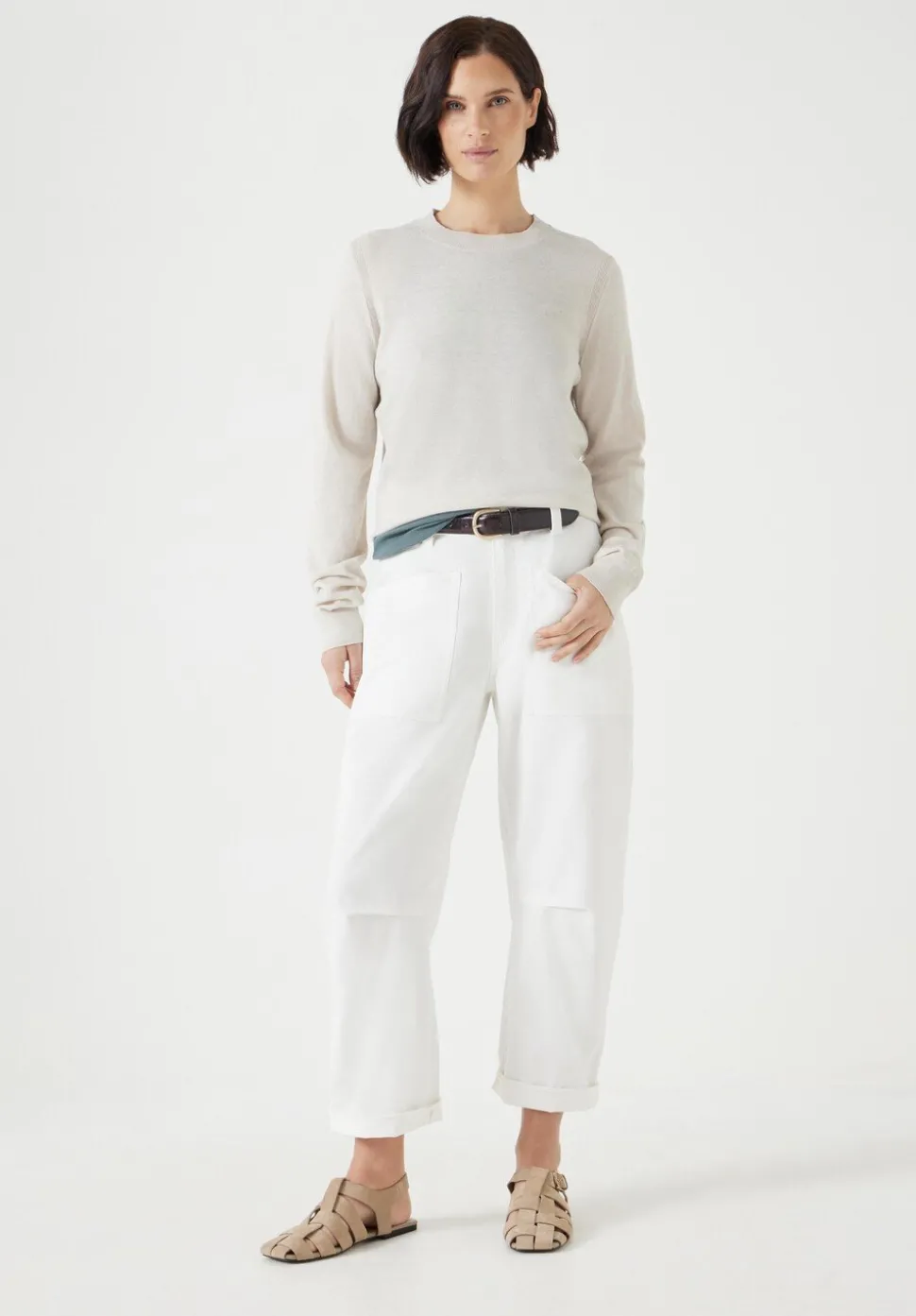 Cordi Barrel Leg Cotton Trousers