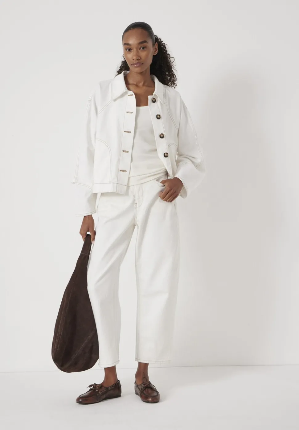 Cotton Barrel Sleeve Swing Jacket