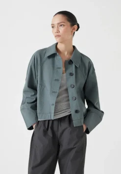 Cotton Barrel Sleeve Swing Jacket