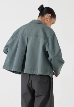 Cotton Barrel Sleeve Swing Jacket