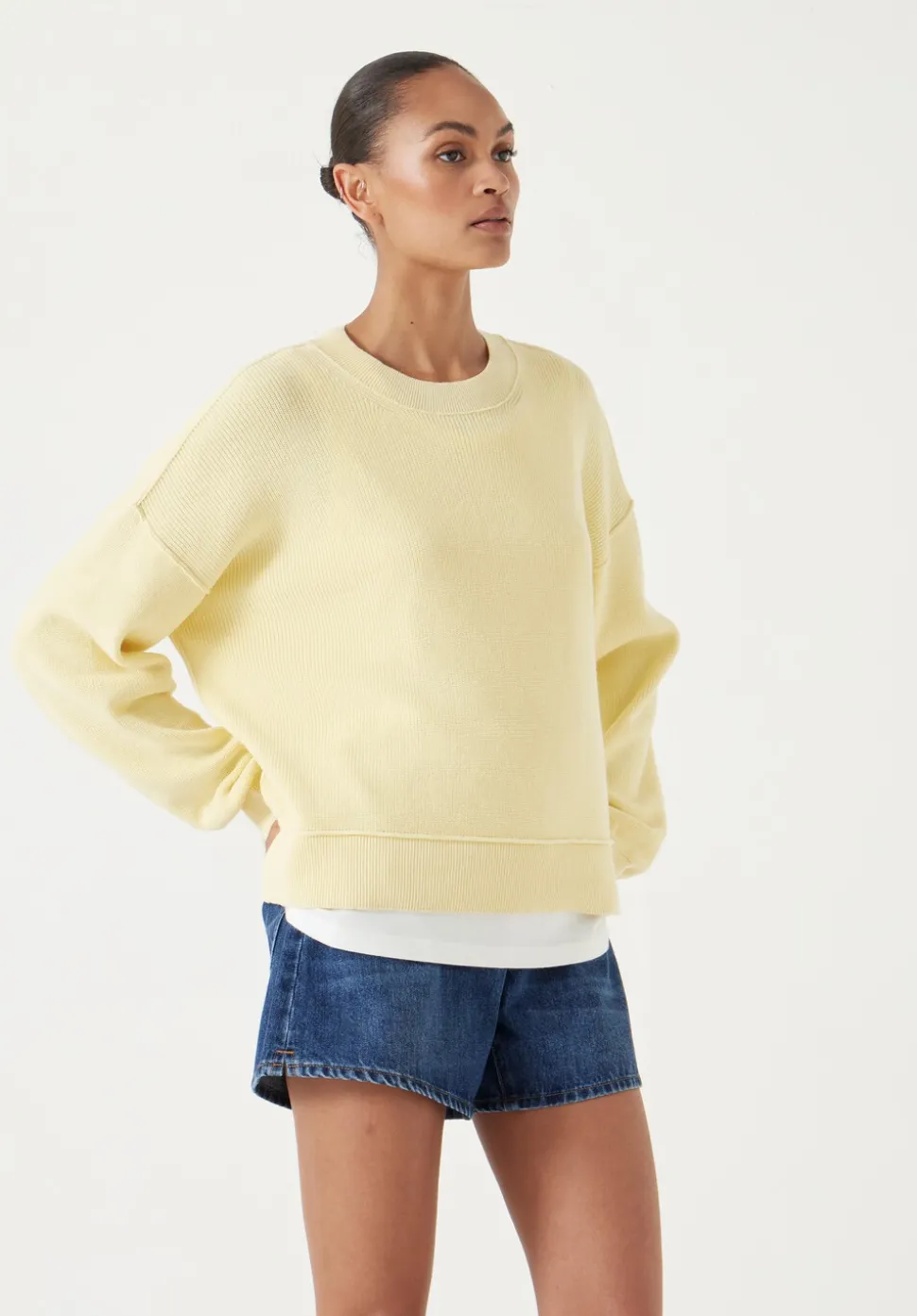 Cotton Boxy Rib Jumper