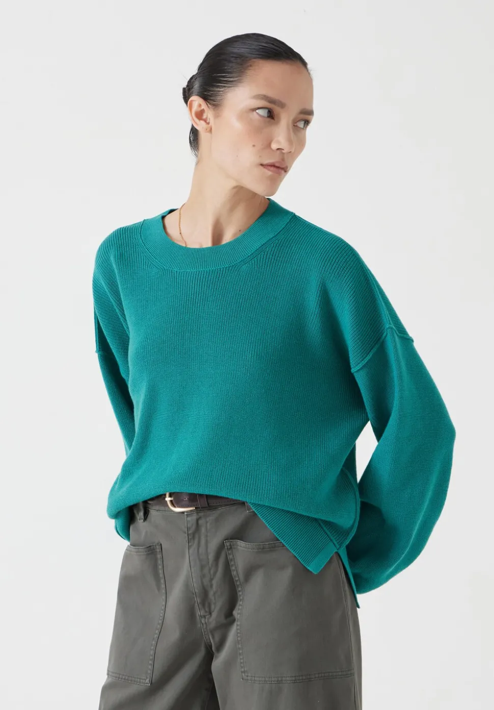 Cotton Boxy Rib Jumper