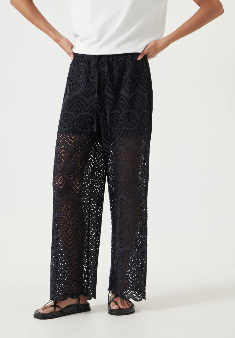 Cotton Broderie Trousers