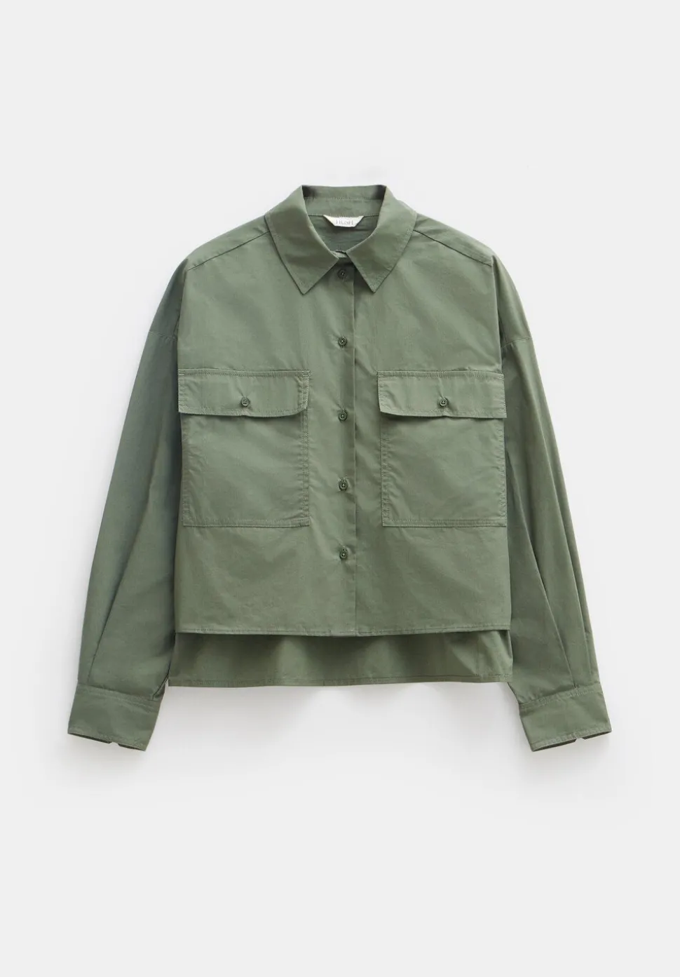 Cotton Oversized Cropped Shacket