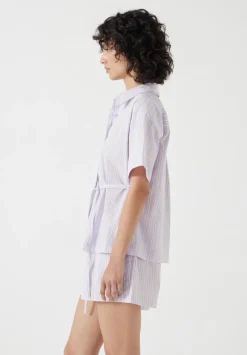 Cotton Poplin Stripe Short Pyjamas Set