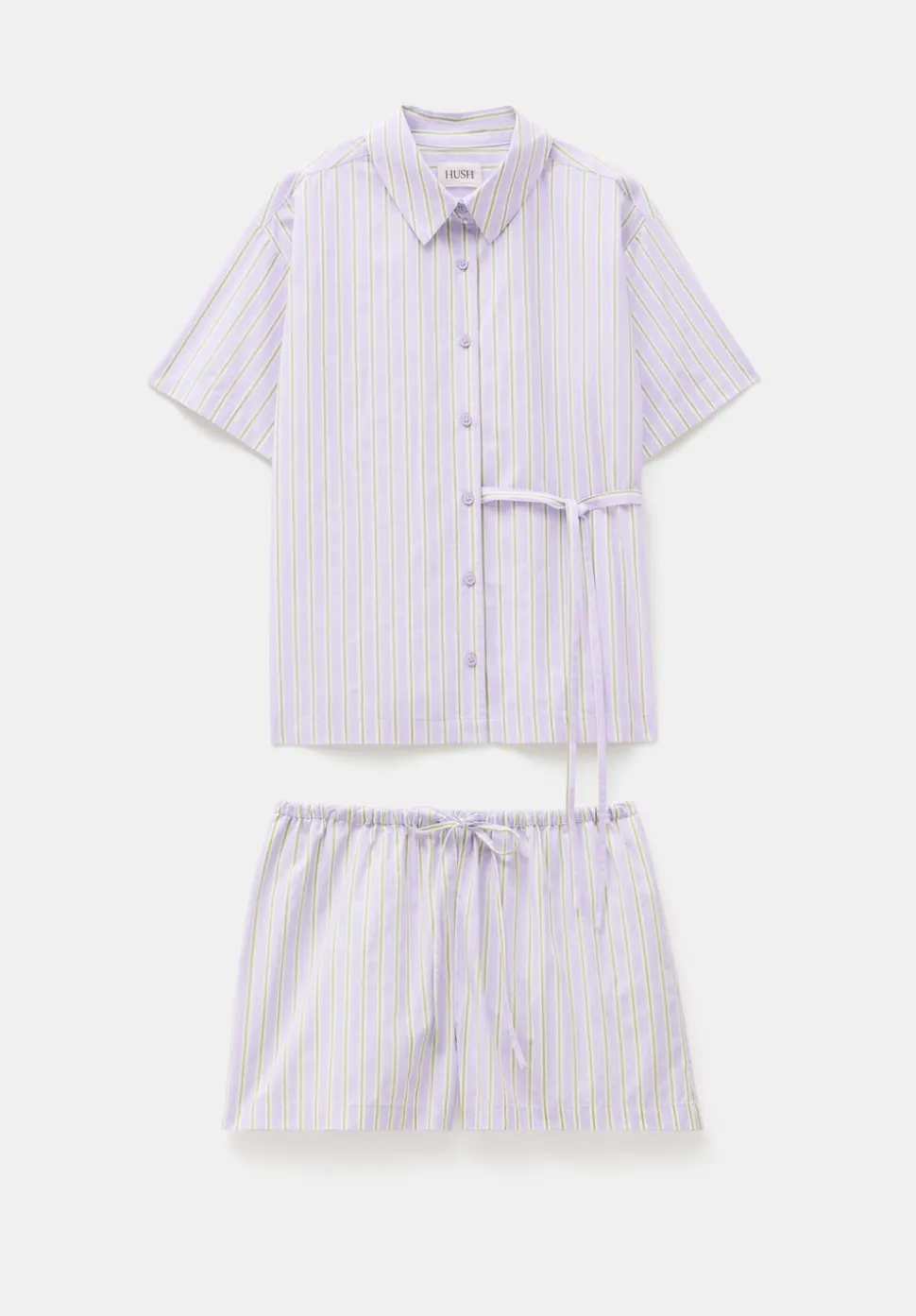 Cotton Poplin Stripe Short Pyjamas Set