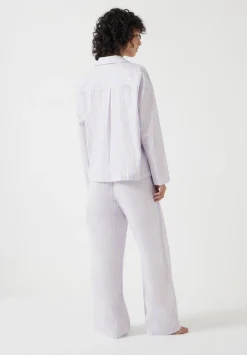 Cotton Poplin Stripe Trouser Pyjamas Set