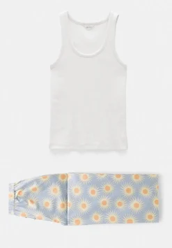 Cotton Sateen Vest Pyjamas Set