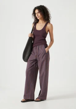 Cotton Stripe Pull On Trousers