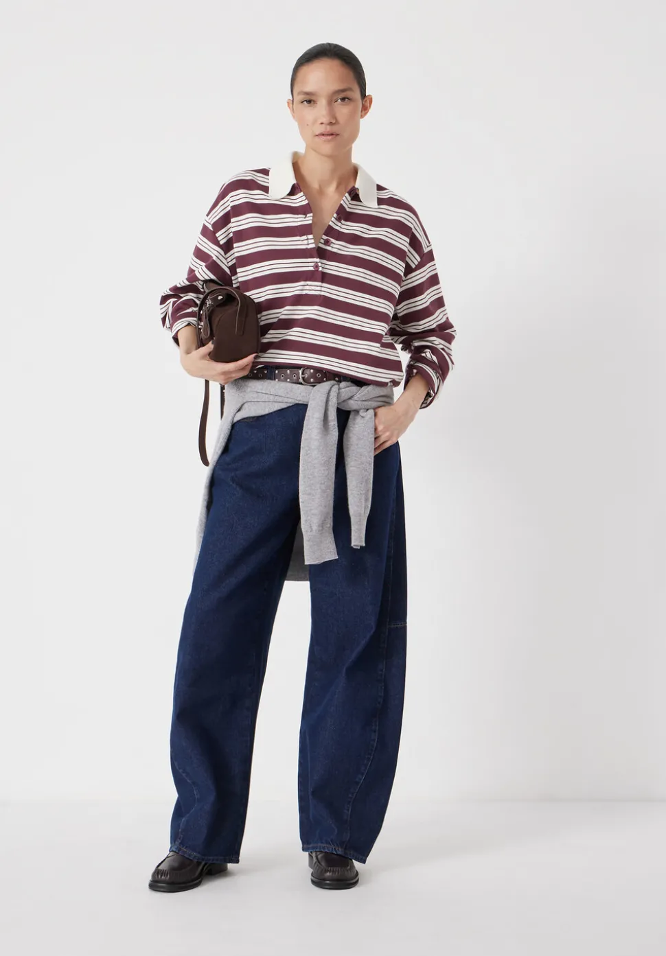 Cotton Striped Polo Top