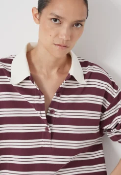 Cotton Striped Polo Top
