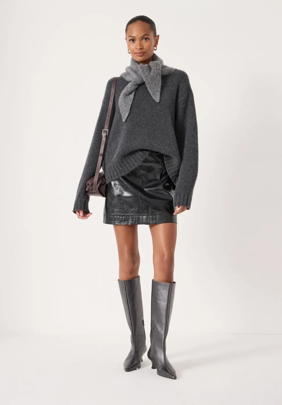 Crackle Patent Mini Skirt