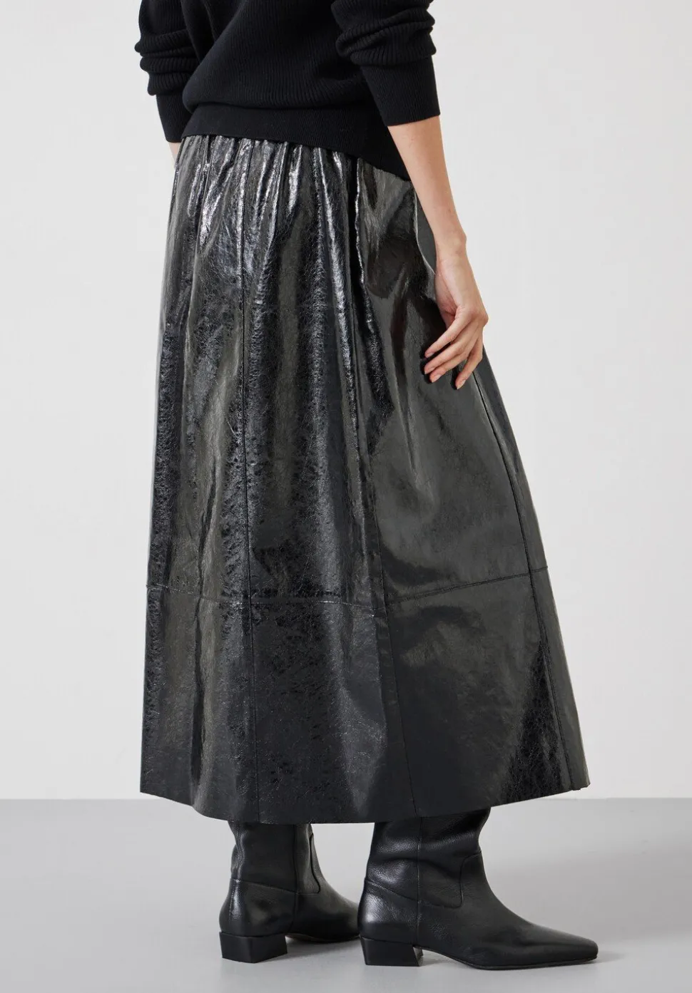 Crackled Patent Skirt