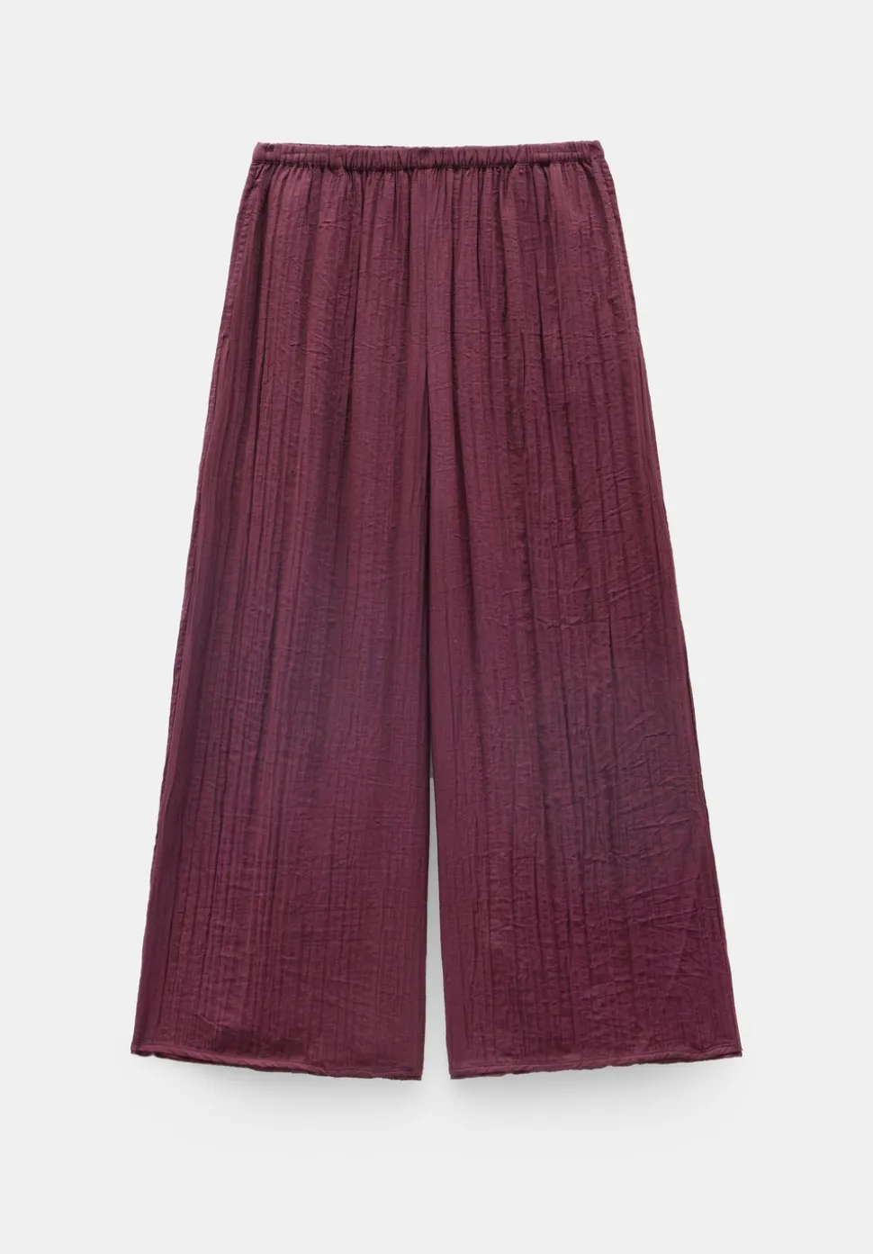Crinkle Wide Leg Cropped Trousers