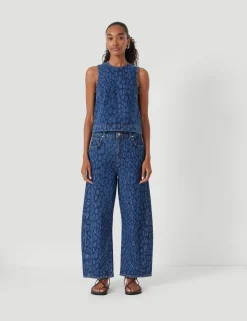 Cropped Bree Horseshoe Barrel Leg Jeans