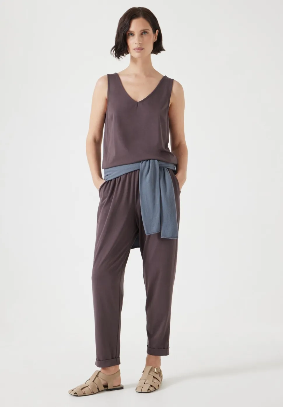 Cropped Jersey Jumpsuit