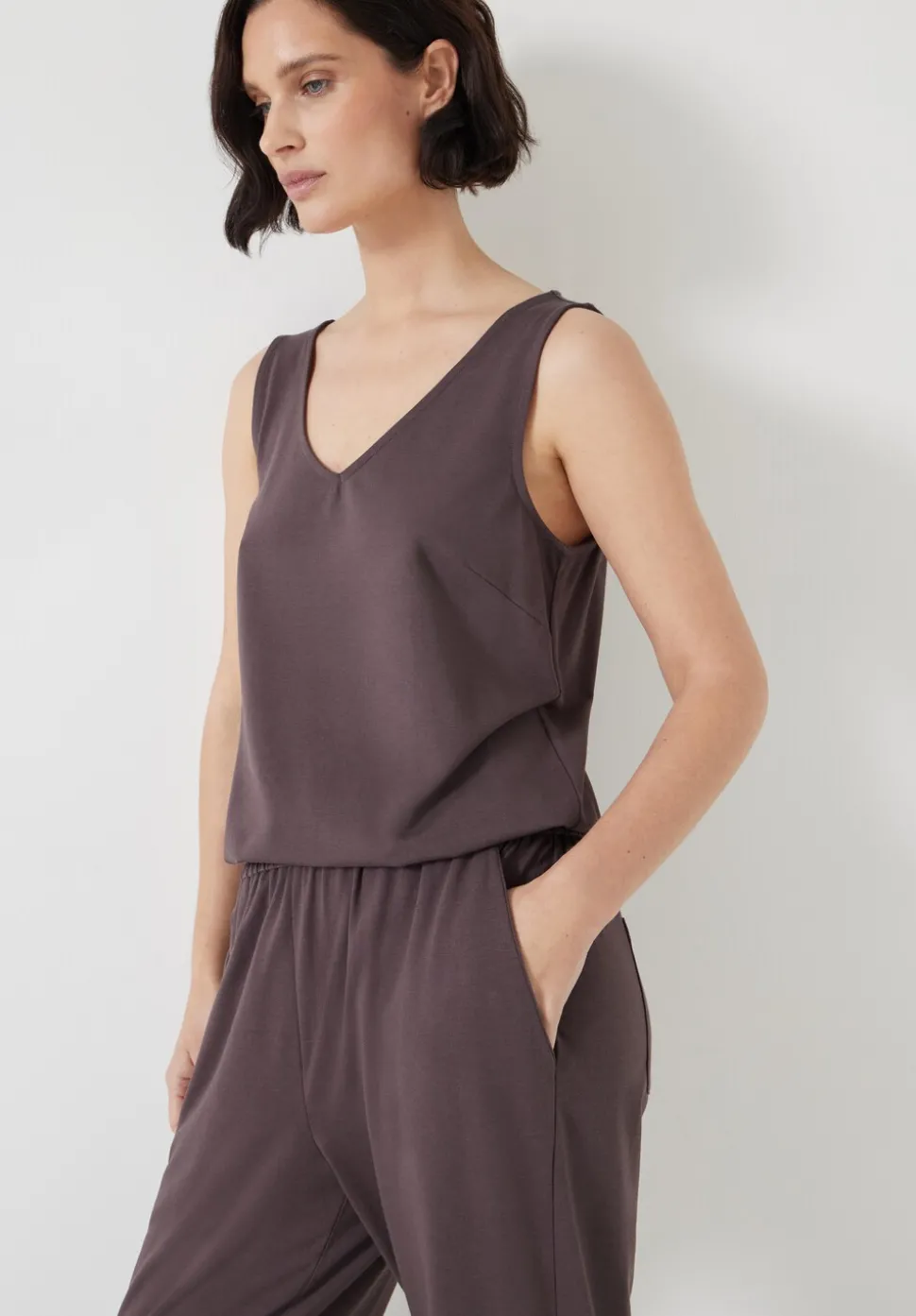 Cropped Jersey Jumpsuit
