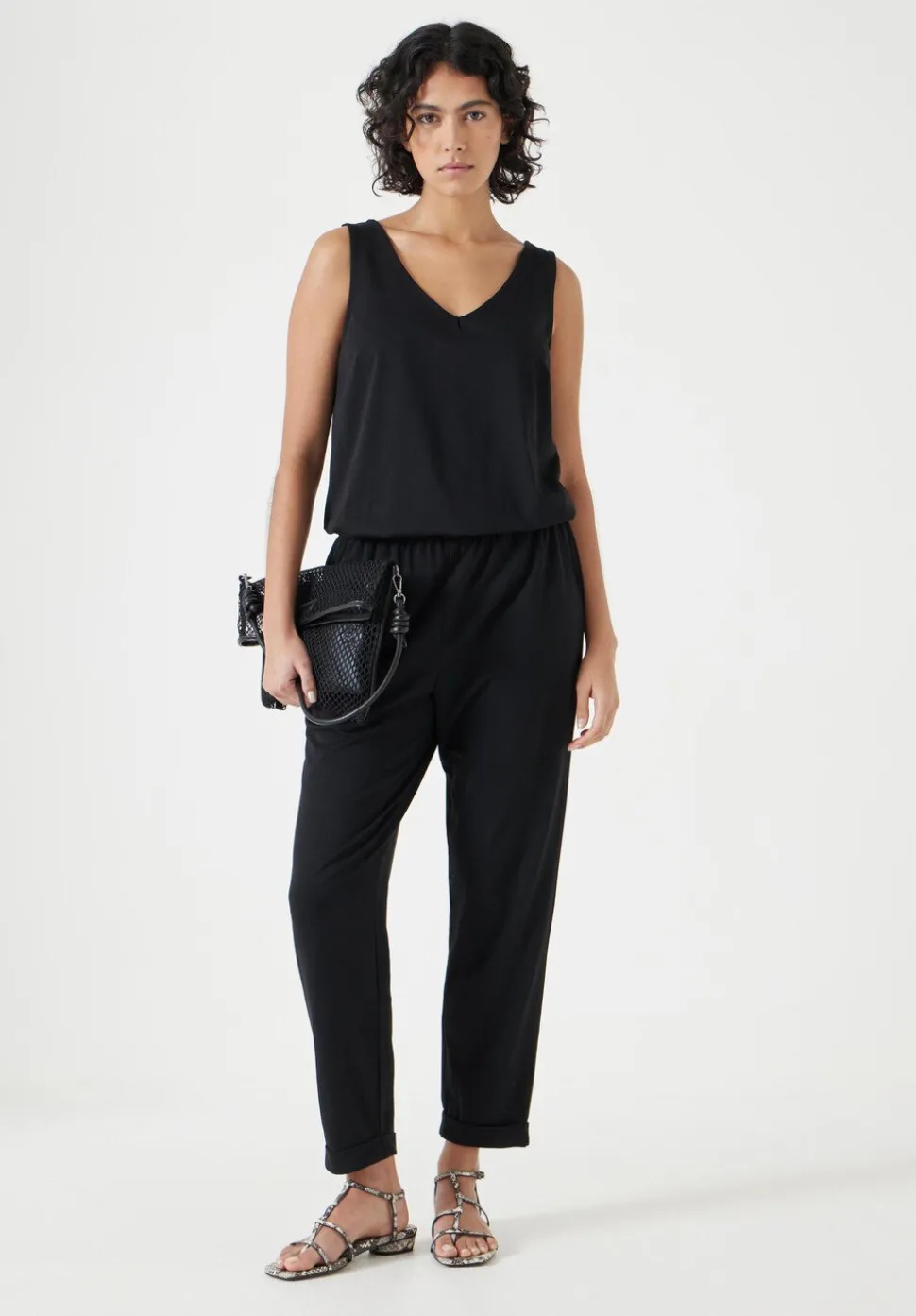 Cropped Jersey Jumpsuit