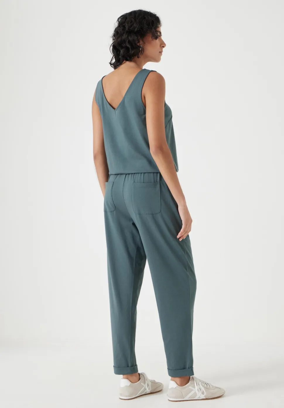 Cropped Jersey Jumpsuit