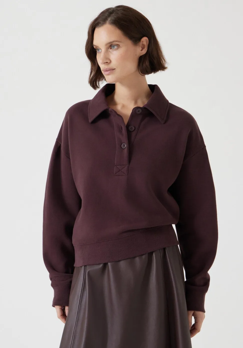 Cropped Polo Sweatshirt