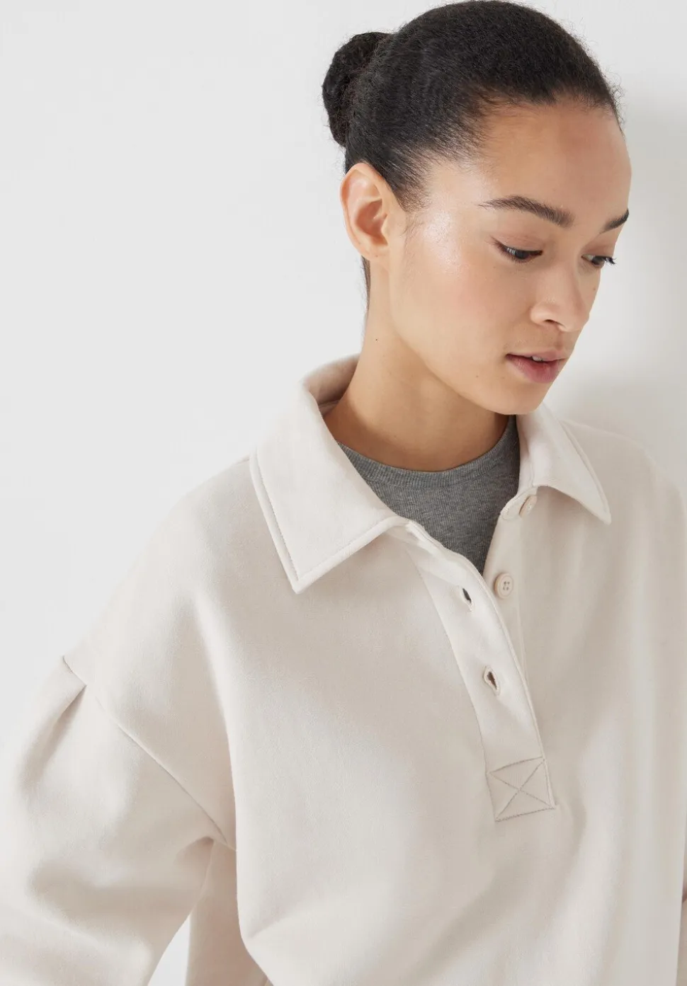 Cropped Polo Sweatshirt
