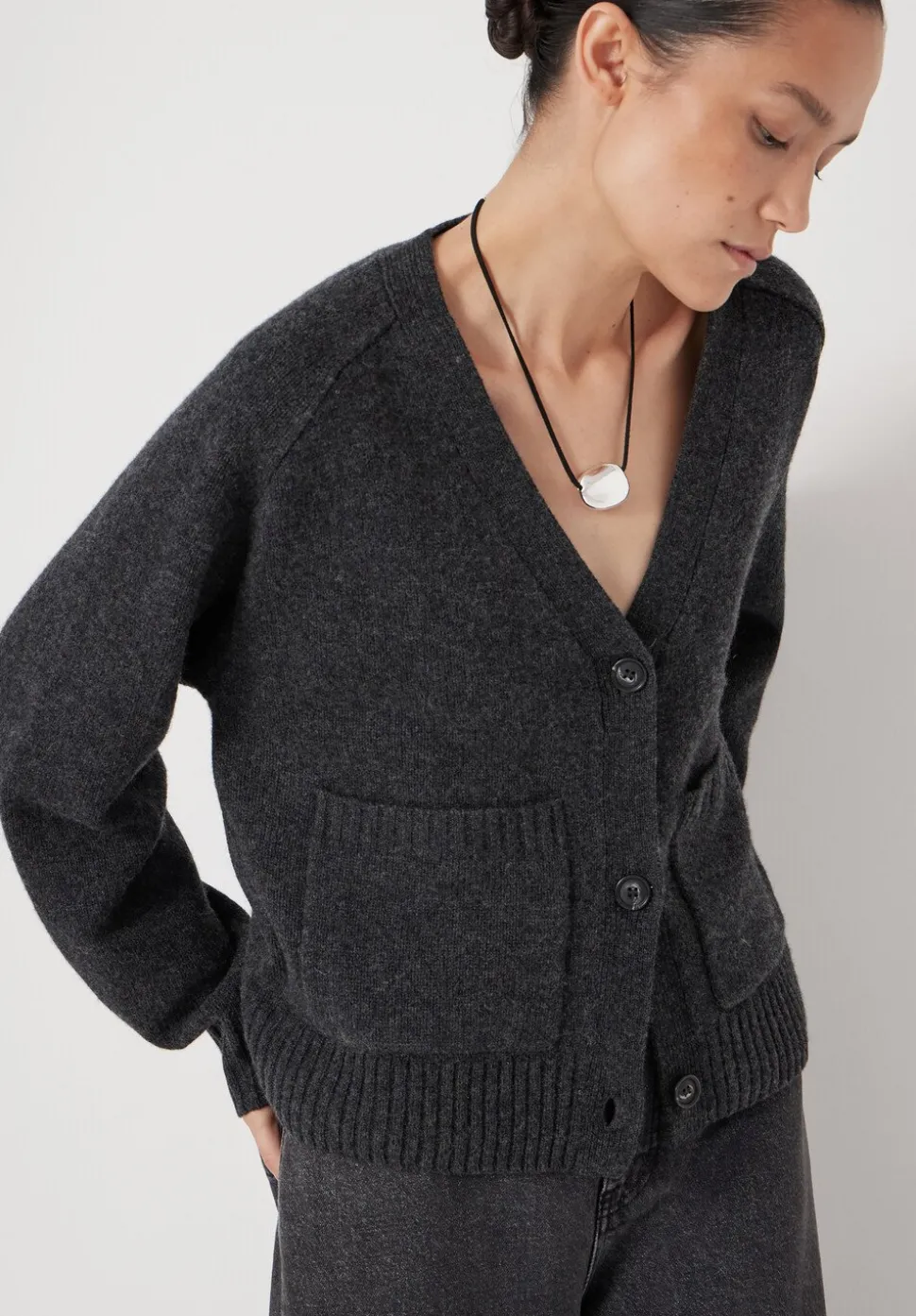 Daisy Merino Wool V Neck Cardigan