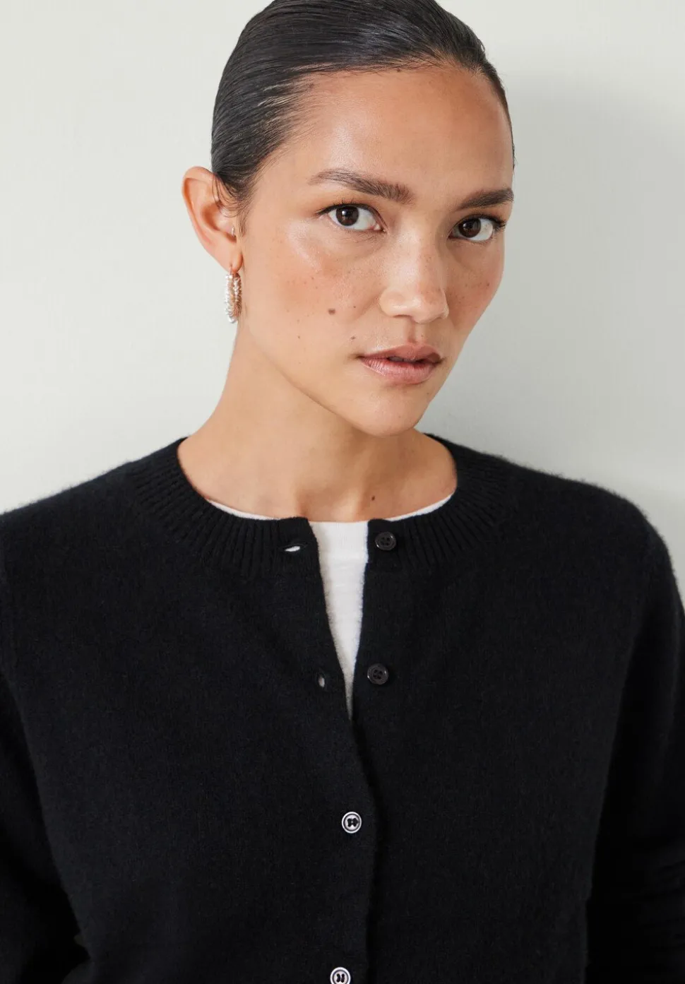 Daphne Cashmere Button Through Slim Cardigan