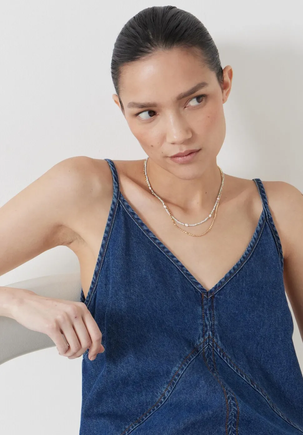 Denim Maxi Slip Dress