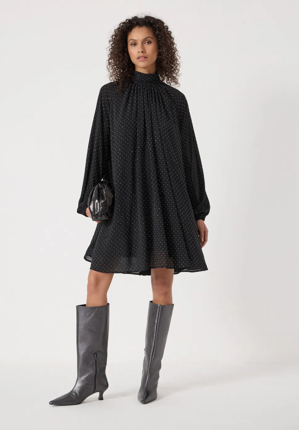 Diamante Chiffon Mini Dress