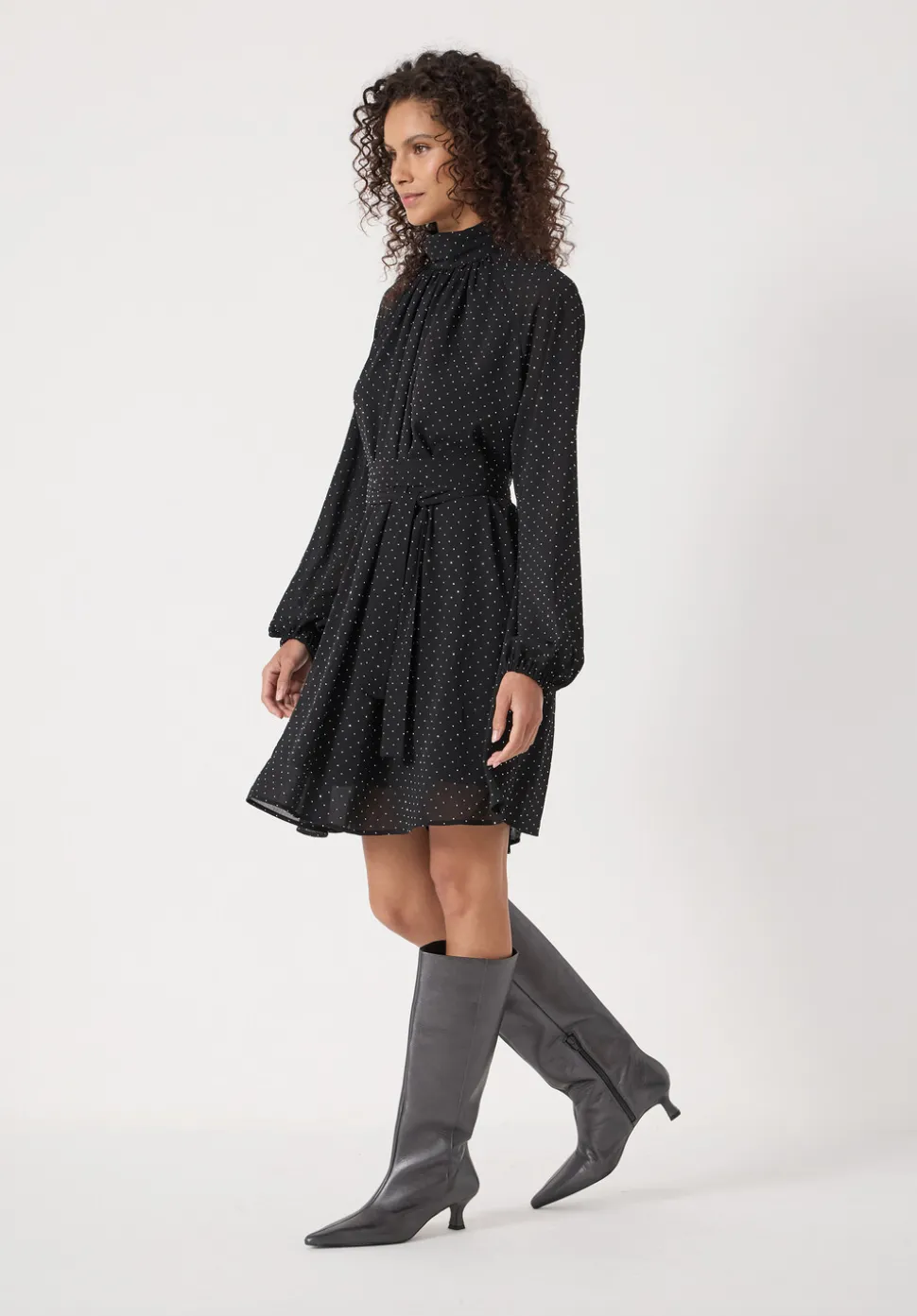Diamante Chiffon Mini Dress