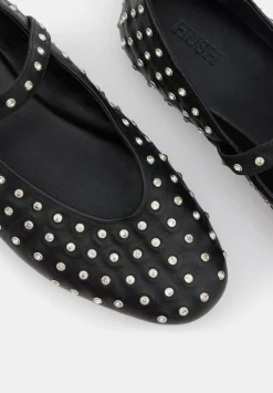 Diamante Studded Leather Mary Jane Flats