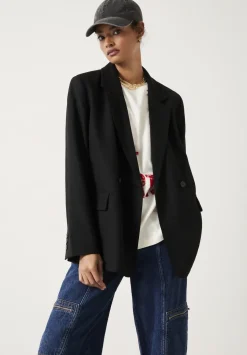 Double Breasted Wool Blend Blazer