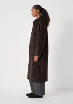 Edie Pure Wool Leopard Double Faced Coat