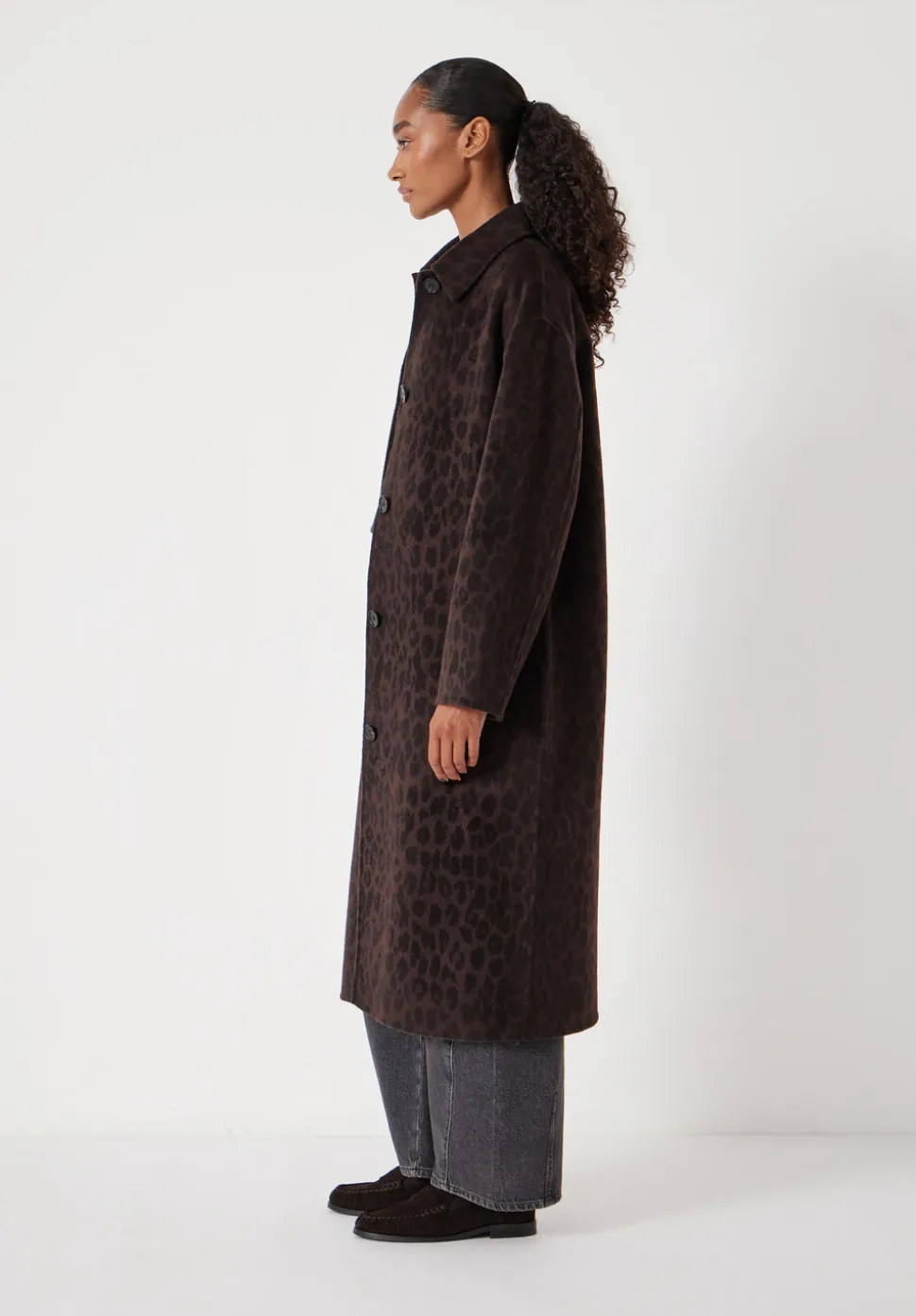 Edie Pure Wool Leopard Double Faced Coat