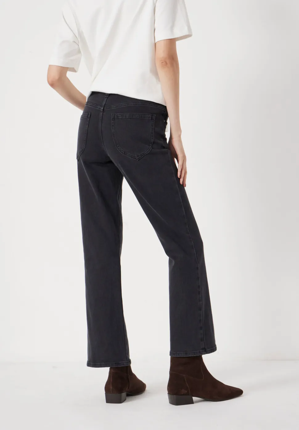 Eliana Cropped Mid Rise Bootcut Jeans