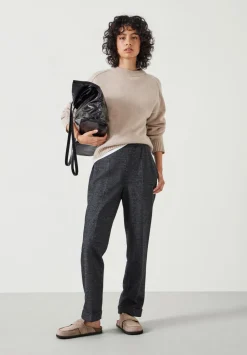 Eliz Slim Wool Blend Check Trousers