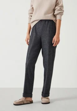 Eliz Slim Wool Blend Check Trousers