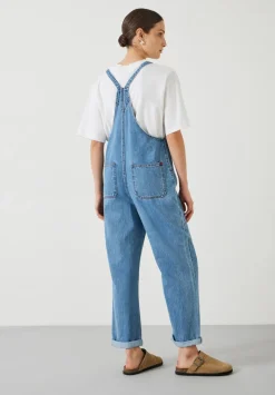 Ellie Denim Cropped Dungarees