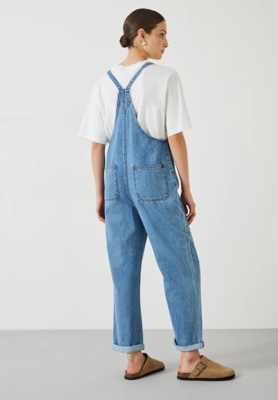 Ellie Denim Cropped Dungarees